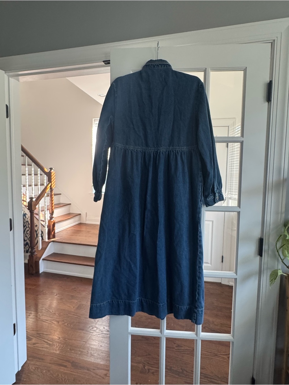 Anthropologie Seen Worn Kept Long-Sleeve Denim Midi Dress - Picture 8 of 9
